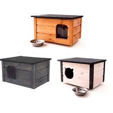 Katzenhaus oder Katzenbett Katzenhütte Outdoor draußen winterfest isoliert Holz