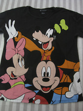  Shirt T-Shirt Damen Gr. S Disney Mickey Mouse Goofy Kurzarm Schwarz