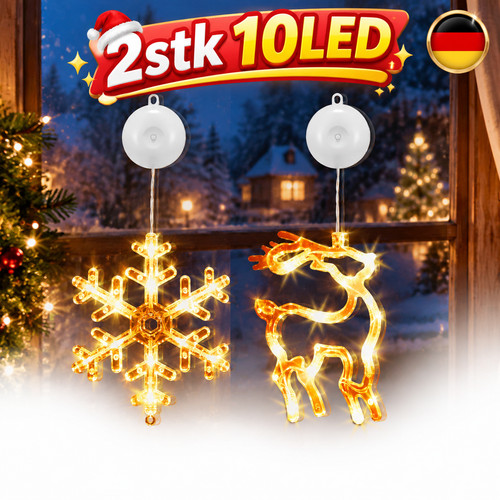 2er set led fensterbild - led,