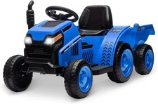 6V Elektrischer Kinder Traktor Mit Anhänger, 2-in-1 Aufsitztraktor Für Kinder