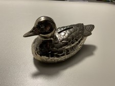Ente als Spardose in Silber