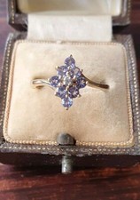 Tansanit und Diamant Ring