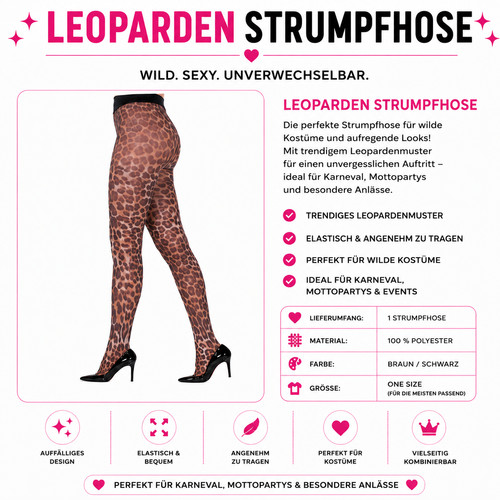 Leoparden strumpfhose damen - leoparden,