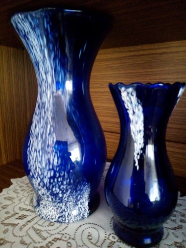 Blaue glasvasen stück 1x - glasvasen,