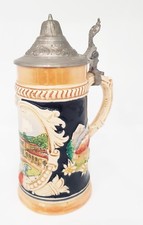 Trinkkrug Bad Kissingen Motivkrug Zinndeckel Relief Sammlerkrug Krug