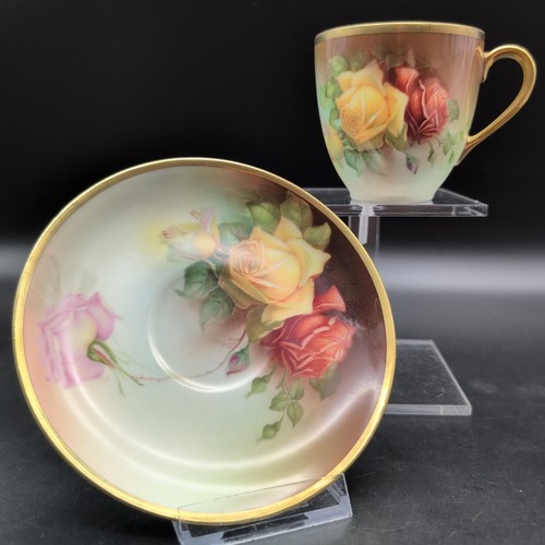 Kaffeetasse tasse antik - kaffeetasse, rosen