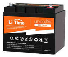 Lithium-Batterie "Li Time LiFePo4 - 12V - 50 Ah" - neu & funktionsgeprüft!