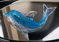 XL Glasfigur Delfin Skulptur Glas Fisch Kristallglas Murano Art Kunst Handarbeit