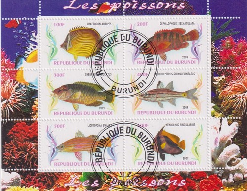 Fische burundi gestempelt - fische,