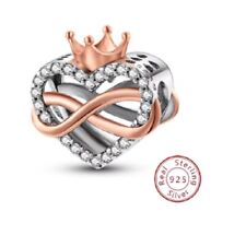 Charm Herz Anhänger "Unendlich" 925 Silber passend für Pandora Armband Krone