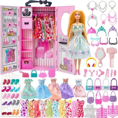 122 pcs puppen - puppen, kleiderschrank