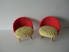 Sessel Schalensessel Frottee H. Rülke 60er J. Puppenstube Puppenhaus Puppenküche