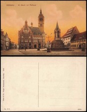Ansichtskarte Dessau-Dessau-Roßlau Kleiner Markt mit Rathaus 1910
