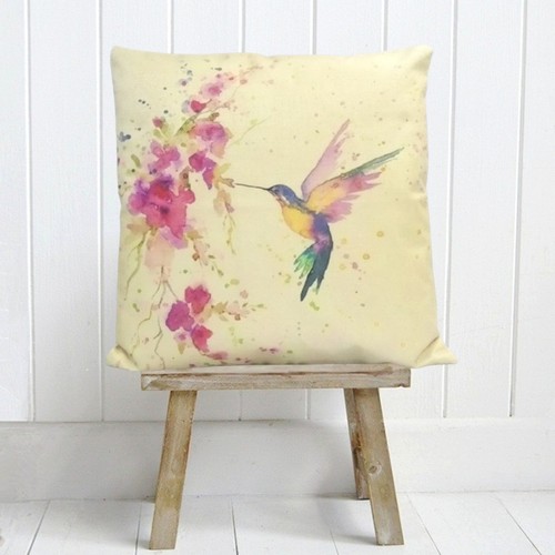 Rosa kolibri kissenbezug deko - kolibri,