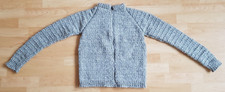 HANDMADE STRICKJACKE OBERTEIL GR ca. 158 JUNGEN HELLGRAU GRAU SELBSTGESTRICKT