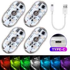 4  Magnetisch Auto Innenraum Lichte Leselampe Ambientebeleuchtung Touch Schalter