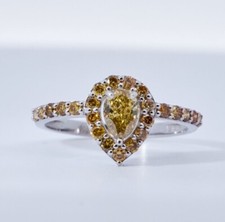 Ring Diamant 0,42 ct. Fancy Intense Yellow  - AIG Zertifikat - 14K Weißgold ?