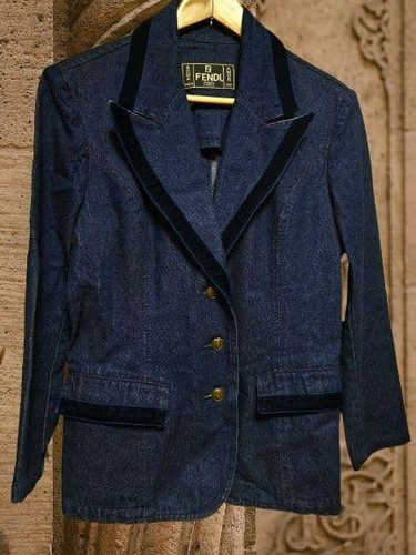 Fendi dunkelblauer jeansblazer - fendi,
