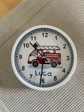 Wanduhr Mit Name „Luca“ und Feuerwehr Wie Neu