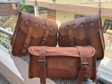 Taschen Kombi Motorrad Leder Packtaschen Sattel Gepäck Tasche Seitentasche Sa...