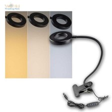 Klemm-Leuchte LED dimmbar mit Schwanenhals 40cm 5W Tisch-Lese-Lampe USB-Betrieb