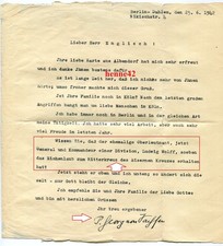 OU Georg Kronprinz Georg von Sachsen 1942 Hinweis auf Ritterkreuzträger Wolff