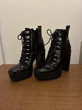 High Heels Stiefel Lack Leder Gr. 36 Zara