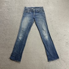 G-STAR RAW Damen Jeans Hose W27 L34 Reese Slim Fit Straight 10104 Blau Denim