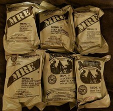 6 x orig .US ARMY MRE MEAL