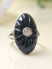 Art Deco Ring Diamant Onyx