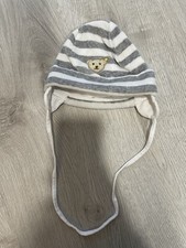 Steiff Mütze 45 Weiß-grau