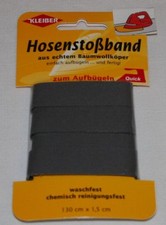 Kleiber Hosenstoßband dunkelgrau z. Bügeln 130 cm x1,5cm