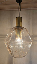 70er Limburg  Lampe 4287  Leuchte  Deckenlampe  Mid Century Octagonal Rauchglas