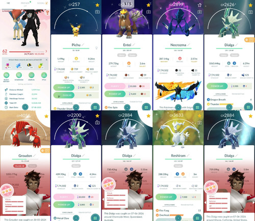 Pokémon acc lvl62 - go,