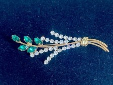 Vintage Brosche 50er Jahre Strass von alte Musterkarte Anstecknadel midcentury 4