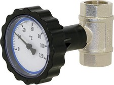Gewinde-Kugelhahn mit Thermometer Blau DN20 3/4