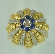 Ring mit Safiren Saphir Diamanten Brillanten in  18 Kt 750 er Gold 59 Edles