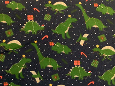 weihnachtliche Dinos Baumwolljersey Dino auf dunkelblau 50x150cm Neu