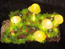 Wunderschöner Ast Pilze Beleuchtet Deko Handmade  LED Feengarten Feen Holz Rinde