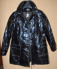 Hoch Glanz PVC Modische Damen Regenjacke Friesennerz Regen Jacke Mantel XS/S