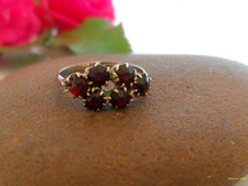 Zauberhafter antiker Ring Gold Double, um 1880, Granat Steine, 17,2mm