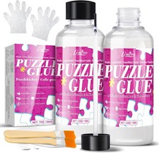 Puzzlekleber mit Applikator - Transparenter Puzzle Kleber Set mit 2