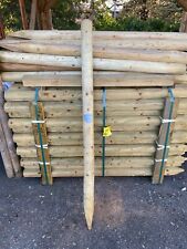 Holzpalisaden Aus Kiefer, Gedreht, Imprägniert, Behandelt Für Zaun D.8 X H 1.50