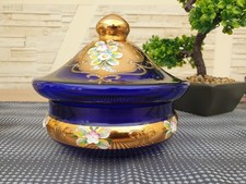 Kobaltblaue Glas Bonboniere