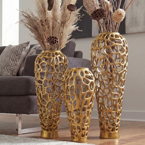 Vase aluminium gold blumenvase - gold,