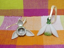 V&B VILLEROY & BOCH - MINI FLOWER BELLS - Porzellan Anhänger Schneeglöckchen