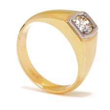 Solitär-Ring 900er Gold mit 0,9ct Brillant-edel für Verlobung Gr. 63 (VSI)