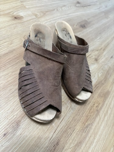 Wildleder clogs holz schuhe - 38,