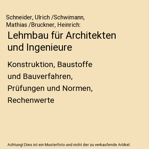 Lehmbau für architekten und - für,