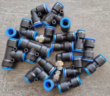 19x FESTO-Konvolut Ø12mm Steckverbinder red.Druckluft Pneumatik 2xT-Stück Ø 16mm